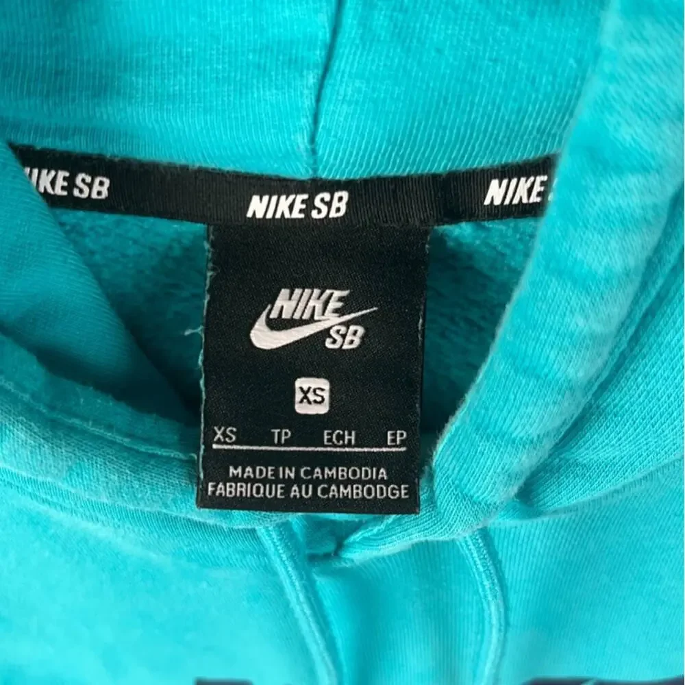 Nike SB Icon Oracle Aqua Blue Pullover Hoodie Men's Sz XS